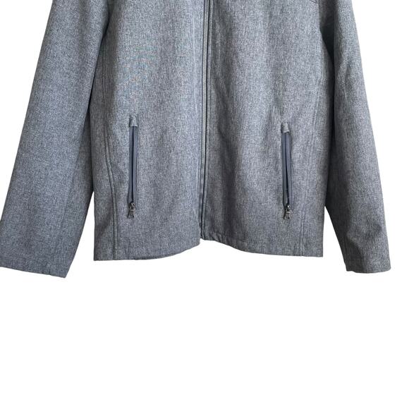 Dockers Mens Jacket XL Gray Zip in Hood Full Zip Front Softshell Coat Gorpcore - Picture 6 of 12